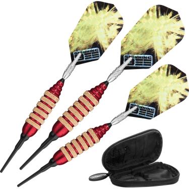 Imagem de Viper Spinning Bee dardos de ponta macia com caixa de armazenamento/estojo de viagem, vermelho, 16 gramas