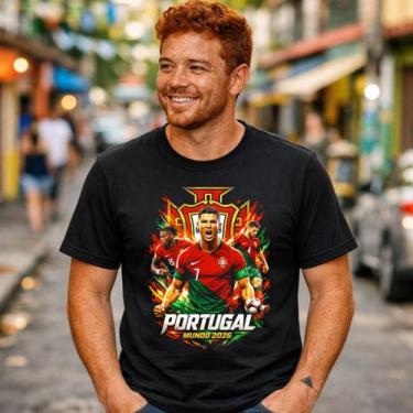 Imagem de Camisa Masculina Portugal CR7 Futebol Europeu Estampa Craque Seleção P