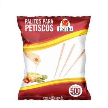 Imagem de 500 Palito Espeto para Petisco Lanche Hambúrguer 9cm - Estilo