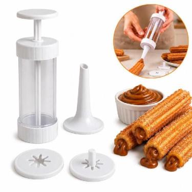 Imagem de Maquina churros manual kit biscoitos caseiro modelador kit 3 em 1 comp