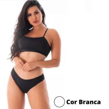 Imagem de Conjunto Lingerie Feminino Conforto Intima Delas Branco M
