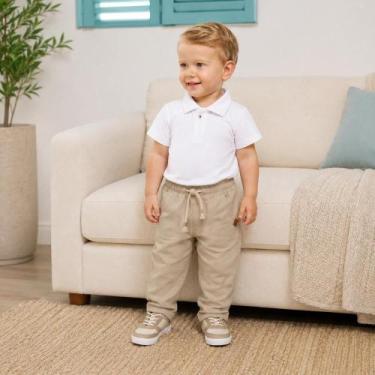 Imagem de Calça Infantil Menino Divertto em Linho Sarjado c/ Elastano e Bolsos -