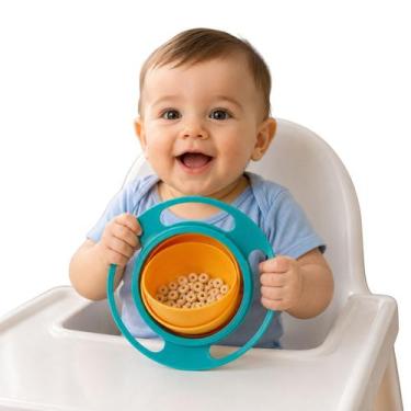 Imagem de Prato Magico Giro Orbital 360º Comida Não Cai No Chão Cores - - anjo d