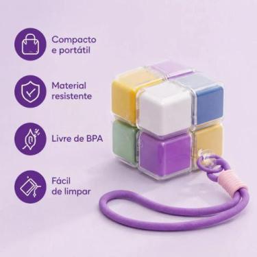 Imagem de Porta comprimidos portátil 8 divisórias em formato de cubo mágico 4,5c