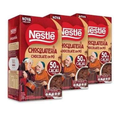 Imagem de Chocolate em Pó Nestlé Chocolateria 50% Cacau Kit 3x200g, Nestlé