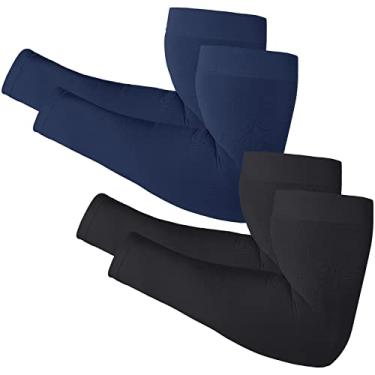 Imagem de Mangas de braço Newbyinn para homens mulheres plus size XL XXL, compressão, proteção solar, 2 pares