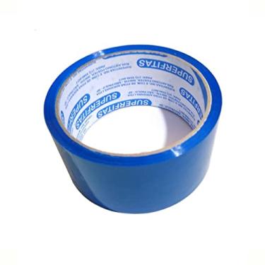 Imagem de Kit 2 un Fita Adesiva 45mm X 40m Tipo Durex Largo Embalagem Decoração Azul