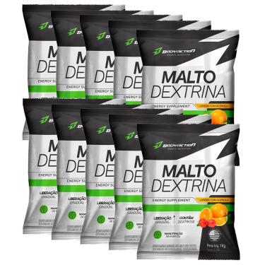 Imagem de Kit 10X Malto Dextrin - 1000g Refil Laranja com Acerola - BodyAction