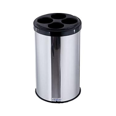 Imagem de Coletor Lixeira Copo Descartável Lixo Inox 20 Litros