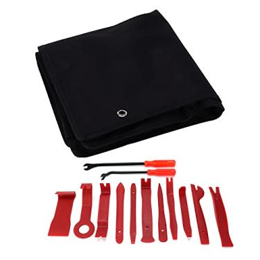 Imagem de Aramox Conjunto de removedor de áudio, 13 peças, ferramenta de desmontagem de guarnição automática, barra para guarnições de carro, painel de painel de rádio e porta