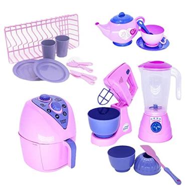 Imagem de Cozinha Menina Brinquedo Xícara Air Fryer Forma Prato 19pç