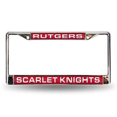 Imagem de Rico Industries NCAA Rico Industries Rutgers Scarlet Knights Moldura cromada padrão de licença a laser 30,48 cm x 15,24 cm moldura cromada cortada a laser - carro/caminhão/SUV acessório de automóvel