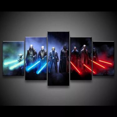 Imagem de Quadro Decorativo 129x63 Sala Quarto Light And Dark Side 1