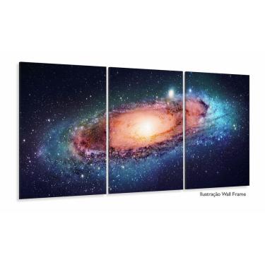Imagem de Quadro Decorativo Paisgem Do Espaço Galáxia Tecido 3 Peças