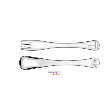 Imagem de Jogo de Talheres Infantil Tramontina Le Petit em Aço Inox Meninos Acabamento Brilho Aço Inox