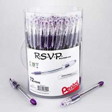 Imagem de Pentel Caneta esferográfica RSVP, (0,7 mm), linha fina, tinta violeta, embalagem com 72 latas (BK90PC72V)