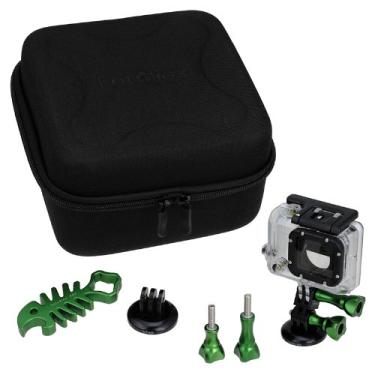Imagem de Fotodiox Pro GoTough CamCase Double, Green Kit – Estojo de transporte GoTough e parafusos de polegar médios e curtos, extensor, adaptadores de tripé de câmera, chave de tubarão