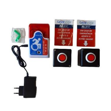 Imagem de Alarme Audiovisual Para Banheiro Pne Sem Fio Com 2 Botoeira