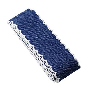 Imagem de Dovewill 2 metros de fita jeans azul com fita de jeans para enfeites de costura para DIY acessórios de cabelo artesanato - azul marinho, 40 mm