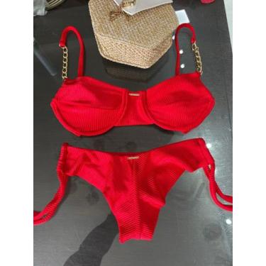 Imagem de Biquinis Com Aro Vermelho Com Corrente - Garota De Luxo Beachwear