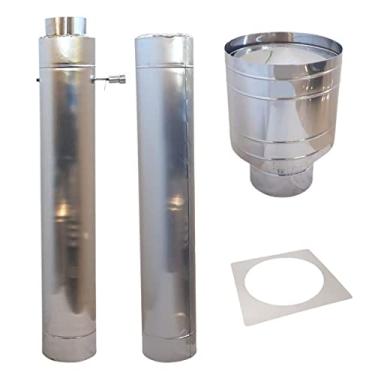 Imagem de Chaminé Forno Iglu Revestido Lã De Rocha Inox 304 Escovado