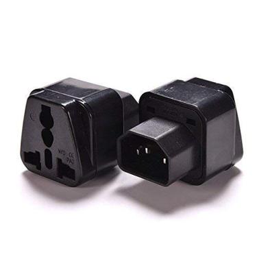 Imagem de Tomada/tomada adaptador IEC C14 para fêmea universal AU EUA Reino Unido UE C13 e 1 (2 em 1) (pacote com 4)