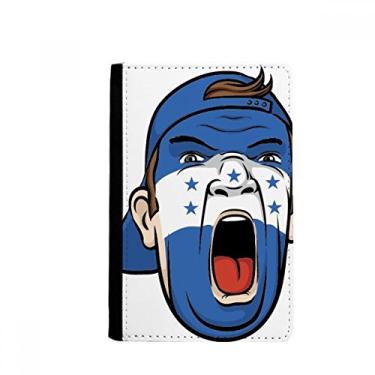Imagem de Bandeira de Honduras Maquiagem Facial Cabeça Gritando Boné Porta-Passaporte Notecase Burse Carteira Capa Bolsa Cartão, Multicor