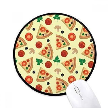 Imagem de Tapete de rato cogumelo pizza Itália tomate alimentos desktop escritório tapete redondo para computador