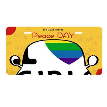 Imagem de DIYthinker Placa de identificação LGBT transgênero coração bissexuais decoração de carro dia da paz