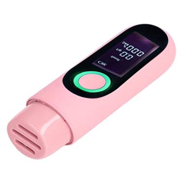 Imagem de Testador digital portátil de álcool de respiração LCD com 3 cores de carregamento USB, teste de bafômetro sem contato com álcool (sutiã rosa)
