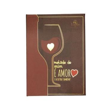 Imagem de Kit Abridor De Vinho Livro Saca Rolhas 2 Peças Amor + Coração - Pazzio