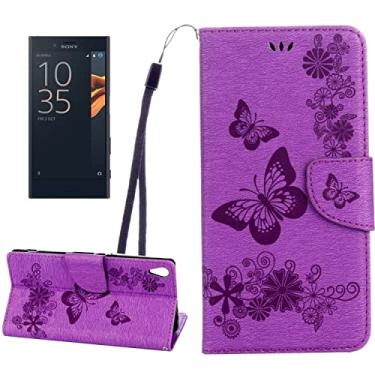 Imagem de capa de proteção contra queda de celular Para Sony Xa Ultra Butterflies em relevo Horizontal Flip Leather Case With Holder & Card Slots & Wallet & Cornyard