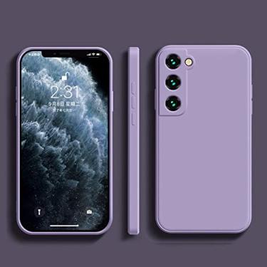 Imagem de Capa de telefone de silicone líquido para Samsung Galaxy S22 S21 S20 Ultra Plus FE A72 A71 A52 A51 A32 4G 5G Soft Case Cover funda,Grass Purple,For Galaxy S21