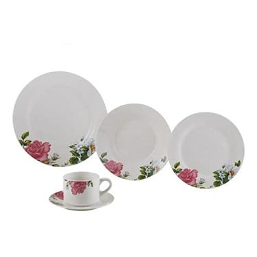 Imagem de Aparelho De Jantar 20pc De Porcelana Roses Lyor Branco Único