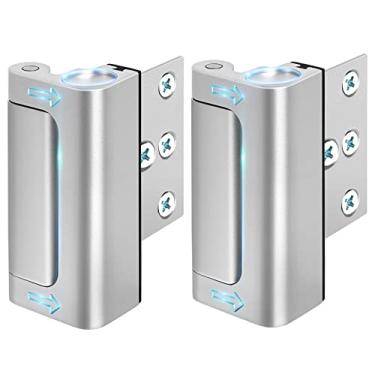Imagem de Fechadura de porta de reforço de segurança doméstica – Atualize as fechaduras de porta à prova de crianças para segurança da porta da frente, suporta 362 kg para portas giratórias internas, adicione