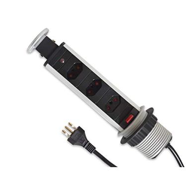 Imagem de Torre de Tomada Retrátil 3 Tomadas Cinza