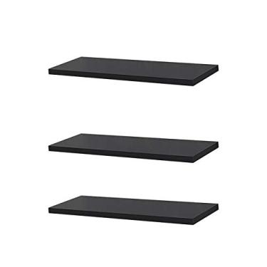 Imagem de Kit 3 Prateleiras 40x20cm Preta Suporte Invisível