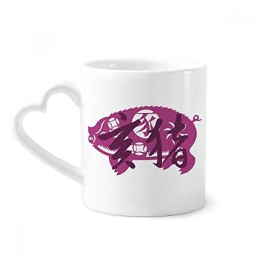 Imagem de Ano Novo de Porco Animal China Zodíaco Caneca Café Cerâmica Copos Coração Copo