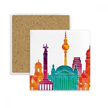 Imagem de Conjunto de marco alemão famoso quadrado, porta-copos, caneca, suporte de subplaca, pedra isolante