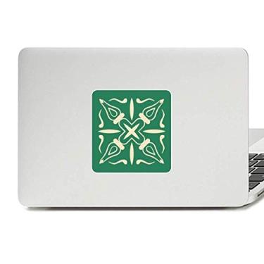 Imagem de Adesivo decorativo verde estilo talavera decalque vinil paster laptop decoração PC