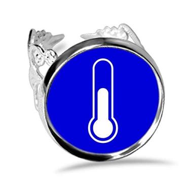 Imagem de DIYthinker Anel de noivado de casamento ajustável com estampa quadrada azul temperatura