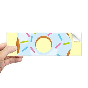 Imagem de DIYthinker Adesivo retangular azul rosquinha sobremesa doce doce decalque para janela notebook