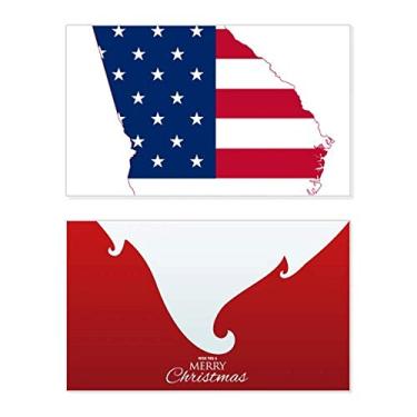 Imagem de Georgia USA Mapa Estrelas Listras Bandeira Formato Feriado Feliz Natal Cartão de Parabéns Mensagem de Natal