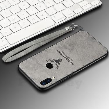 Imagem de Estojo de tecido para Huawei Honor 7X 7C 7A 50 Pro 8X 8C 8S 8A Prime 9C 9A 9S 9X 10X Lite Tocar alça de capa resistente, cinza, para Honor 10X Lite