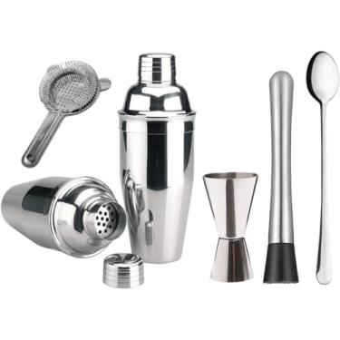 Imagem de Kit Caipirinha Profissional Coqueteleira 500ml 5 Peças Inox