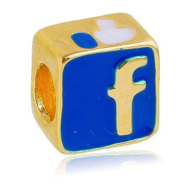 Imagem de Berloque Facebook Separador Pandora Banhado a Ouro 18k - Premium