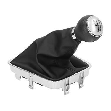Imagem de Botão de Mudança de Marcha, Capa de Mudança de Marcha Durável para Carro, Durável, Couro de PVC, Antienvelhecimento, Confortável Ao Toque, 5 Velocidades para Carro (boné de prata)