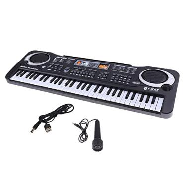 Imagem de DYNWAVE Piano 61 Teclas Portátil Música Órgão Teclado de piano musical 61 teclas teclado de piano brinquedo com microfone instrumento musical eletrônico portátil para iniciantes