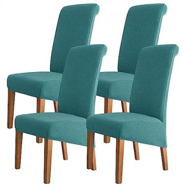 Imagem de Conjunto de capas para cadeiras de jantar 2/4/6/8 capas elásticas elastano capas de assento laváveis ​​capa protetora para cozinha de casamento sala de jantar escritório casa hotel banquete cerimônia