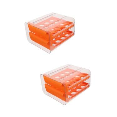 Imagem de Uonlytech 2 Pçs Caixa De Armazenamento De Ovos Geladeira Organizador De Ovos De Dispensador De Ovos Recipiente De Armazenamento De Ovos